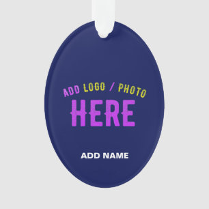 STYLISH MODERN CUSTOM NAVY BLUE VERIFIED BRANDED ORNAMENT