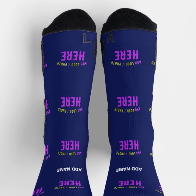 STYLISH MODERN CUSTOM NAVY BLUE VERIFIED BRANDED SOCKS (Top)