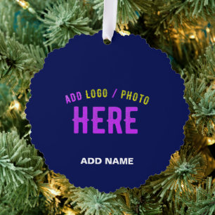 STYLISH MODERN CUSTOM NAVY BLUE VERIFIED BRANDED TREE DECORATION CARD