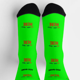 STYLISH MODERN CUSTOM NEON GREEN VERIFIED BRANDED SOCKS