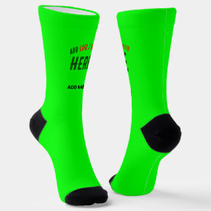 STYLISH MODERN CUSTOM NEON GREEN VERIFIED BRANDED SOCKS