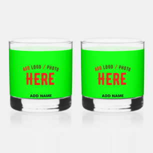 STYLISH MODERN CUSTOM NEON GREEN VERIFIED BRANDED WHISKEY GLASS