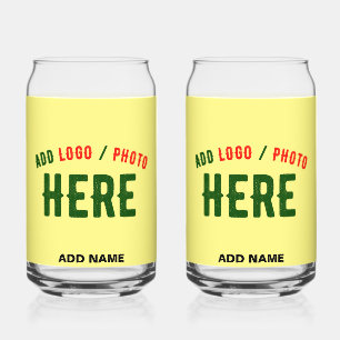 STYLISH MODERN CUSTOM PASTEL YELLOW VERIFIED BRAND CAN GLASS
