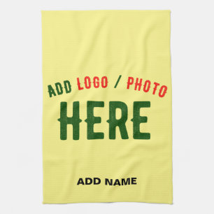 STYLISH MODERN CUSTOM PASTEL YELLOW VERIFIED BRAND TEA TOWEL