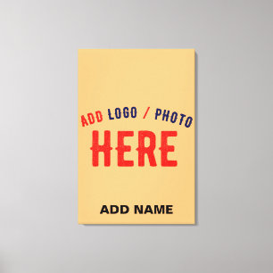 STYLISH MODERN CUSTOM PEACH ORANGE VERIFIED BRAND CANVAS PRINT