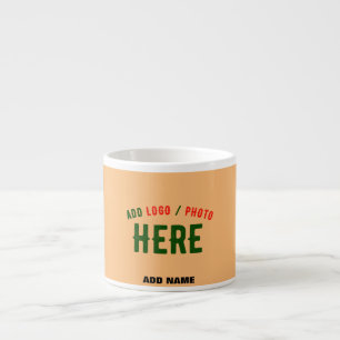 STYLISH MODERN CUSTOM PEACH ORANGE VERIFIED BRAND ESPRESSO CUP