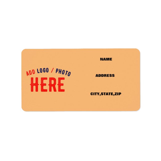 STYLISH MODERN CUSTOM PEACH ORANGE VERIFIED BRAND LABEL (Front)