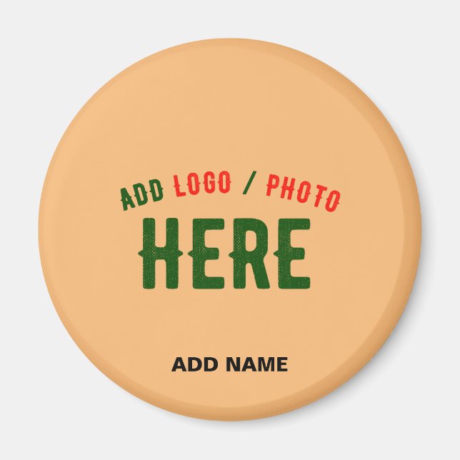 STYLISH MODERN CUSTOM PEACH ORANGE VERIFIED BRAND MAGNET (Front)