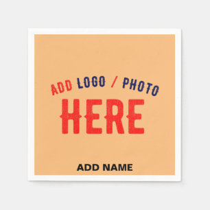 STYLISH MODERN CUSTOM PEACH ORANGE VERIFIED BRAND NAPKIN