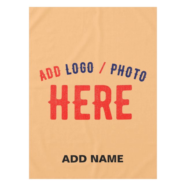 STYLISH MODERN CUSTOM PEACH ORANGE VERIFIED BRAND TABLECLOTH (Front)