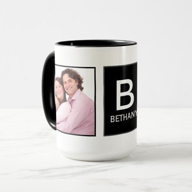 Stylish Modern Custom Photo Personalised Mug (Front Left)