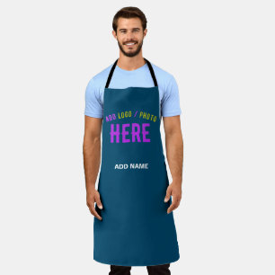 STYLISH MODERN CUSTOM PRUSSIAN BLUE VERIFIED BRAND APRON