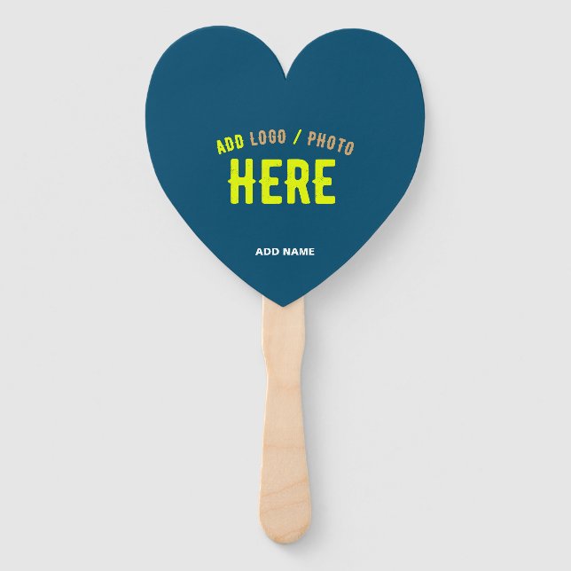 STYLISH MODERN CUSTOM PRUSSIAN BLUE VERIFIED BRAND HAND FAN (Front)