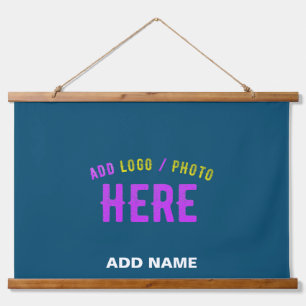 STYLISH MODERN CUSTOM PRUSSIAN BLUE VERIFIED BRAND HANGING TAPESTRY