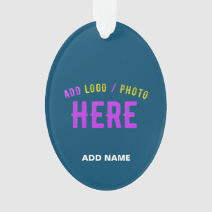 STYLISH MODERN CUSTOM PRUSSIAN BLUE VERIFIED BRAND ORNAMENT