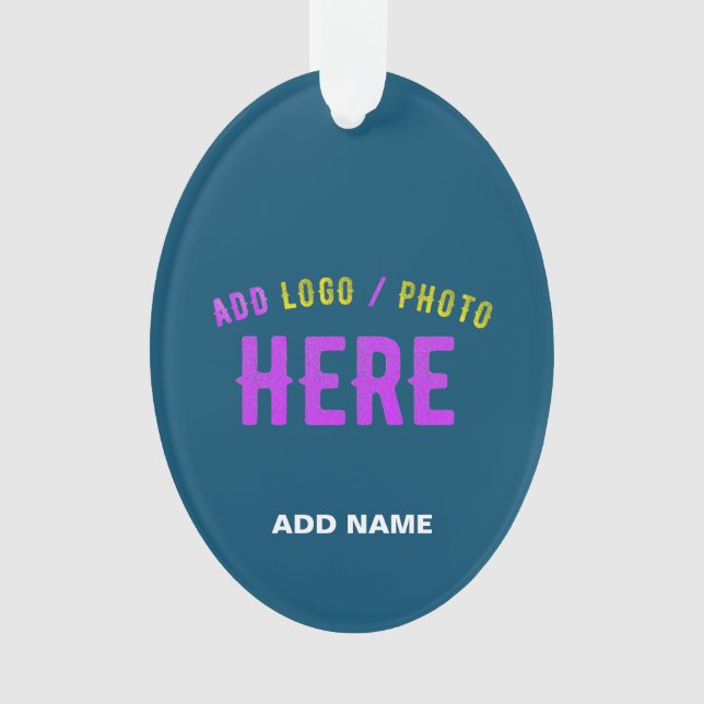 STYLISH MODERN CUSTOM PRUSSIAN BLUE VERIFIED BRAND ORNAMENT (Front)