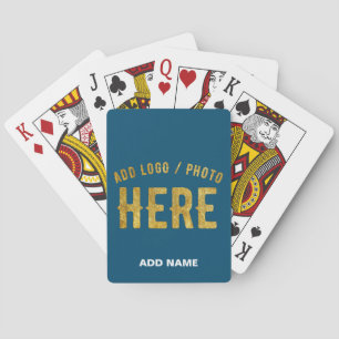 STYLISH MODERN CUSTOM PRUSSIAN BLUE VERIFIED BRAND PLAYING CARDS