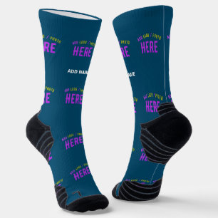 STYLISH MODERN CUSTOM PRUSSIAN BLUE VERIFIED BRAND SOCKS