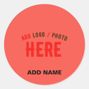 STYLISH MODERN CUSTOM RED ORANGE VERIFIED BRANDED CLASSIC ROUND STICKER