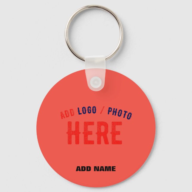 STYLISH MODERN CUSTOM RED ORANGE VERIFIED BRANDED KEY RING (Front)