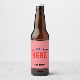 STYLISH MODERN CUSTOM SALMON PINK VERIFIED BRANDED BEER BOTTLE LABEL
