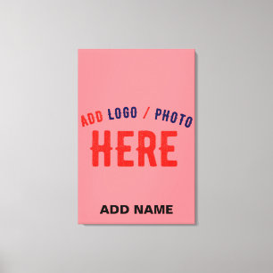 STYLISH MODERN CUSTOM SALMON PINK VERIFIED BRANDED CANVAS PRINT