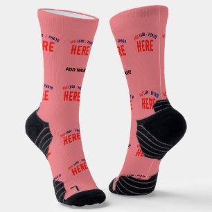 STYLISH MODERN CUSTOM SALMON PINK VERIFIED BRANDED SOCKS