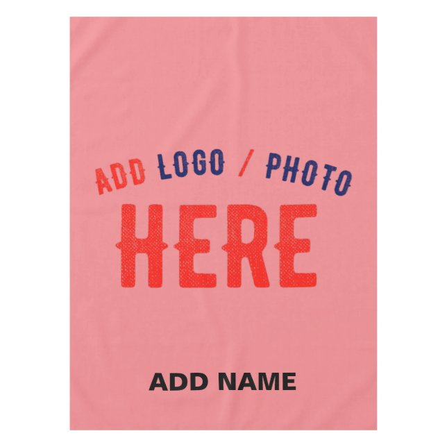 STYLISH MODERN CUSTOM SALMON PINK VERIFIED BRANDED TABLECLOTH (Front)