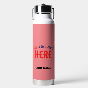 STYLISH MODERN CUSTOM SALMON PINK VERIFIED BRANDED WATER BOTTLE