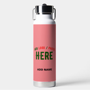 STYLISH MODERN CUSTOM SALMON PINK VERIFIED BRANDED WATER BOTTLE