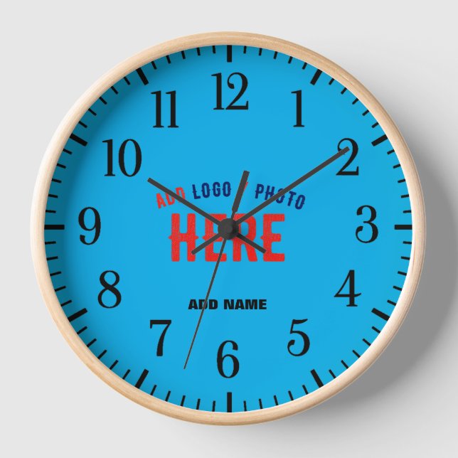 STYLISH MODERN CUSTOM SWAG SKY BLUE VERIFIED BRAND CLOCK (Front)