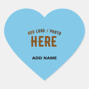 STYLISH MODERN CUSTOM SWAG SKY BLUE VERIFIED BRAND HEART STICKER