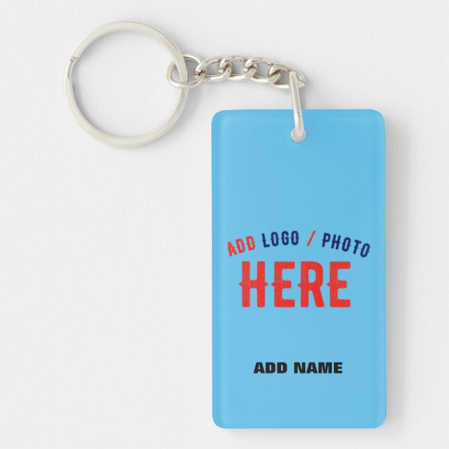 STYLISH MODERN CUSTOM SWAG SKY BLUE VERIFIED BRAND KEY RING (Front)