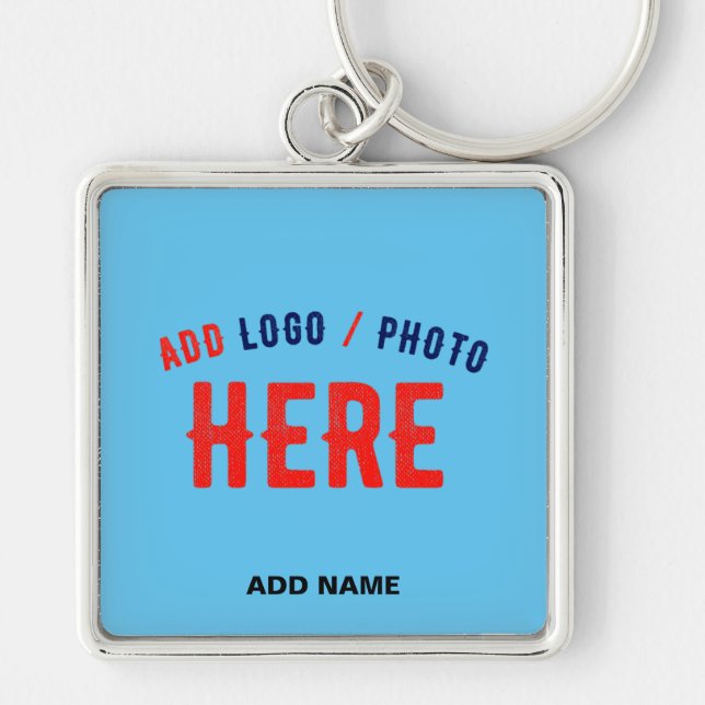 STYLISH MODERN CUSTOM SWAG SKY BLUE VERIFIED BRAND KEY RING (Front)