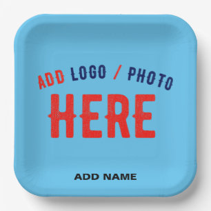 STYLISH MODERN CUSTOM SWAG SKY BLUE VERIFIED BRAND PAPER PLATE