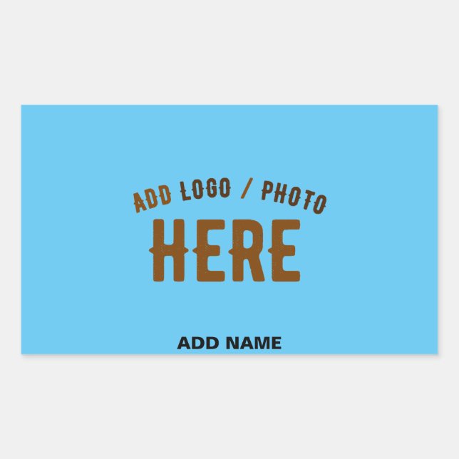 STYLISH MODERN CUSTOM SWAG SKY BLUE VERIFIED BRAND RECTANGULAR STICKER (Front)
