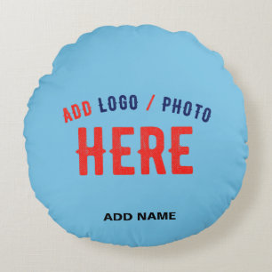 STYLISH MODERN CUSTOM SWAG SKY BLUE VERIFIED BRAND ROUND CUSHION