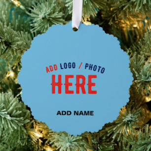 STYLISH MODERN CUSTOM SWAG SKY BLUE VERIFIED BRAND TREE DECORATION CARD