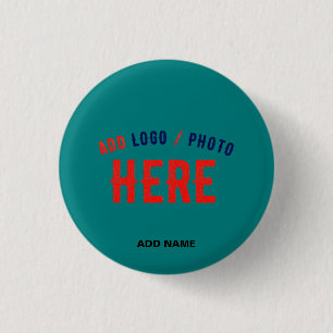 STYLISH MODERN CUSTOM TEAL GREEN VERIFIED BRANDED 3 CM ROUND BADGE