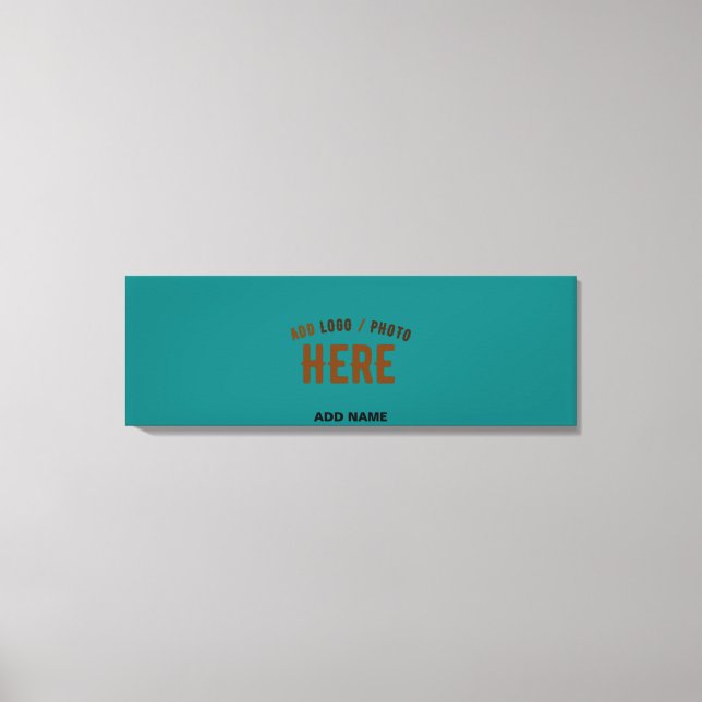 STYLISH MODERN CUSTOM TEAL GREEN VERIFIED BRANDED CANVAS PRINT (Front)