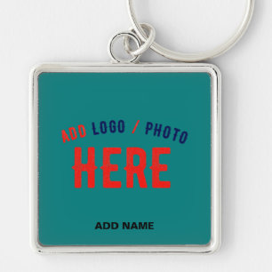 STYLISH MODERN CUSTOM TEAL GREEN VERIFIED BRANDED KEY RING