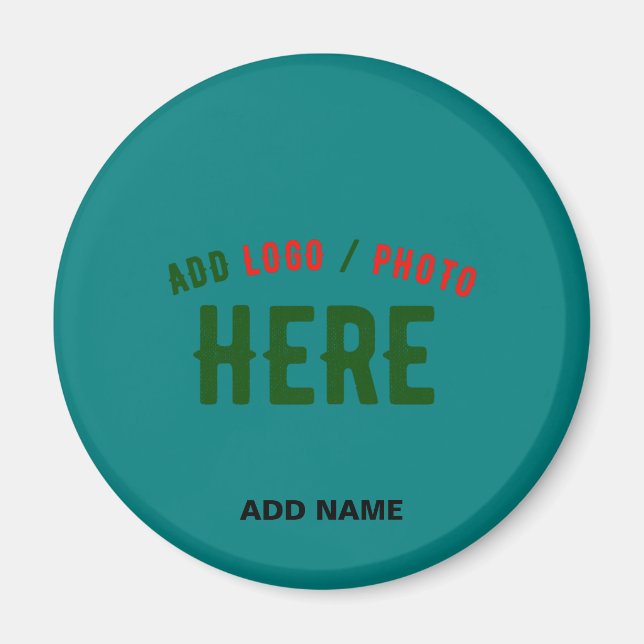 STYLISH MODERN CUSTOM TEAL GREEN VERIFIED BRANDED MAGNET (Front)