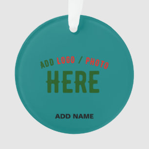STYLISH MODERN CUSTOM TEAL GREEN VERIFIED BRANDED ORNAMENT