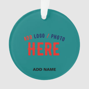 STYLISH MODERN CUSTOM TEAL GREEN VERIFIED BRANDED ORNAMENT