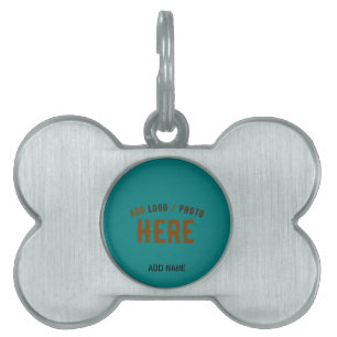 STYLISH MODERN CUSTOM TEAL GREEN VERIFIED BRANDED PET ID TAG