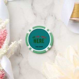 STYLISH MODERN CUSTOM TEAL GREEN VERIFIED BRANDED POKER CHIPS
