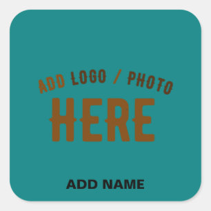 STYLISH MODERN CUSTOM TEAL GREEN VERIFIED BRANDED SQUARE STICKER