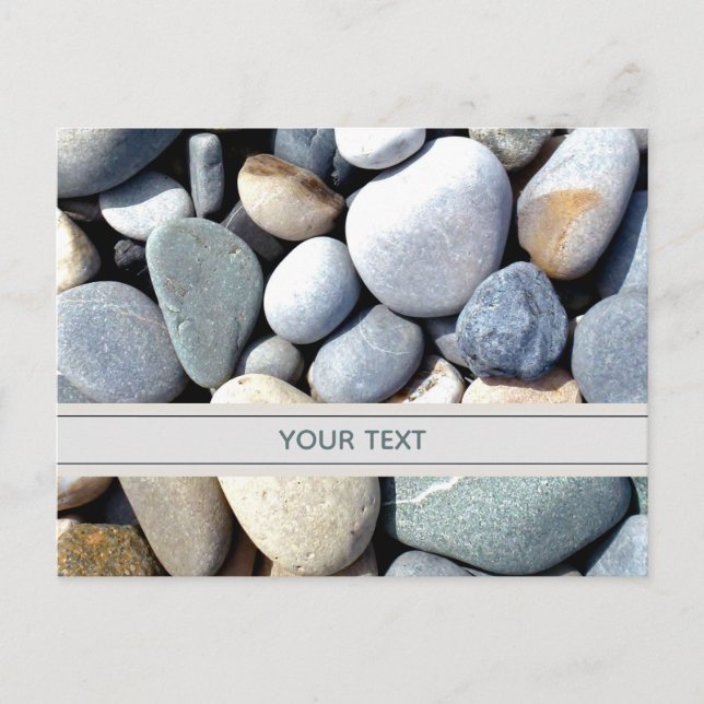 Stylish Modern Custom Text Colourful Pebble Stones Postcard (Front)