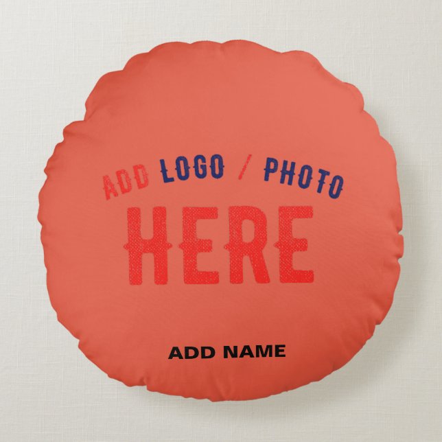 STYLISH MODERN CUSTOM TOMATO RED VERIFIED BRANDED ROUND CUSHION (Front)