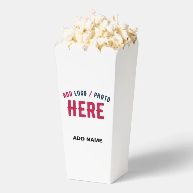 STYLISH MODERN CUSTOM WHITE VERIFIED BRAND POPCORN FAVOUR BOX (Popped)